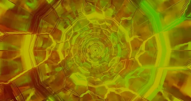 Yellow Spiral Tunnel VJ Loop | Psychedelic Neon Screensaver 4K